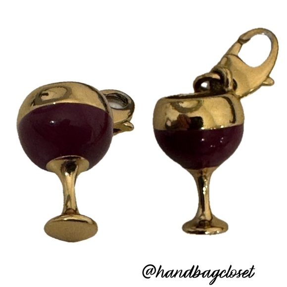 KATE SPADE WINE GOBLET CHARM LARABEE GLASS CHEERS HOW CHARMING NO BRACELET - Picture 2 of 7